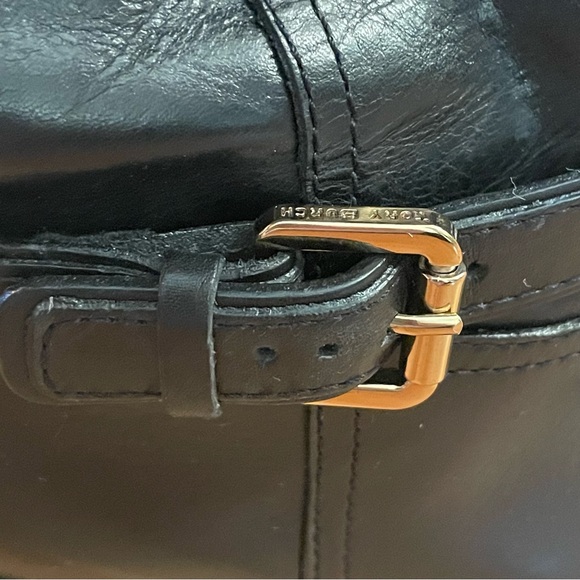 Tory Burch Blaire Tall Riding Boot Black Leather Size 8 - Picture 7 of 11
